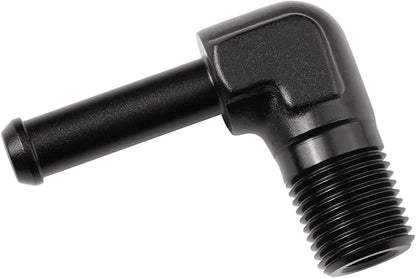 1/8 NPT Male to 1/4" Hose Barb Fitting Adapter 90 Degree Elbow Aluminum Black by Podavelle