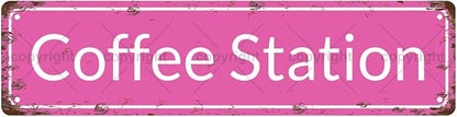 COFFEE STATION Space Vintage Metal Tin Street Sign Bar Cafe Garage Cave Home by Unknown