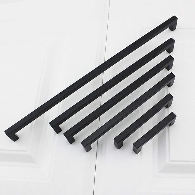 goldenwarm 50 Pack 6-1/4INCH Black Square Bar Cabinet Pull Drawer Handle - Image 8