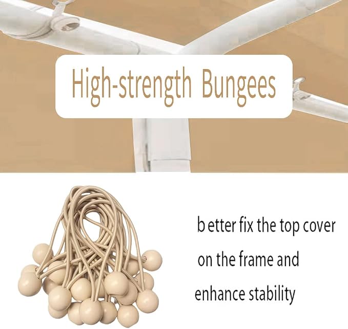 Rutile 10'x20' Carport Canopy ONLY Tent Garage Replacement Top Tarp Car Shelter - Image 2