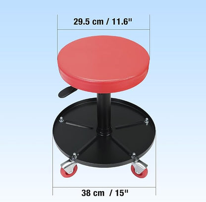 Big RED Creeper Garage/Shop Seat: Heavy Duty Rolling Pneumatic Padded - Image 4