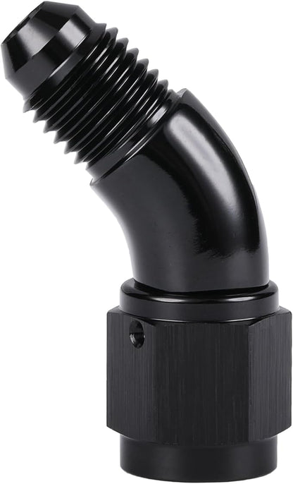 45 Degree 4AN Male to 4AN Female Swivel Full Flow Fitting Adapter Coupler - Image 5
