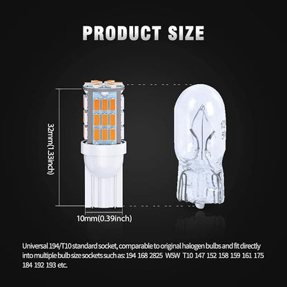 T10 921 194 168 LED Bulbs Warm White 20-Packs, Super Bright 3014 42-SMD LED - Image 3