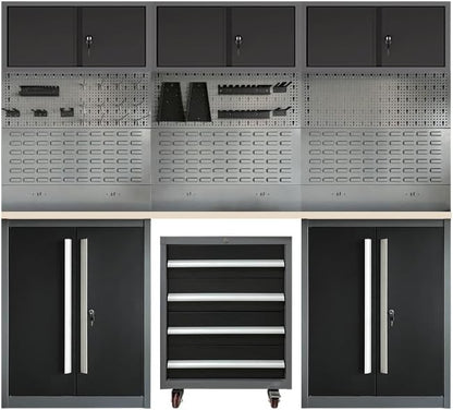 JZD Garage Tool Cabinet Set, Included Rolling Chest, by JZD