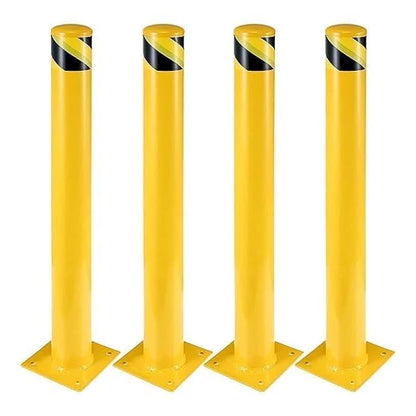 4-Pack Heavy Duty Safety Bollards, 4.5" Diameter Steel Pipe Bollard Post by Hipicute