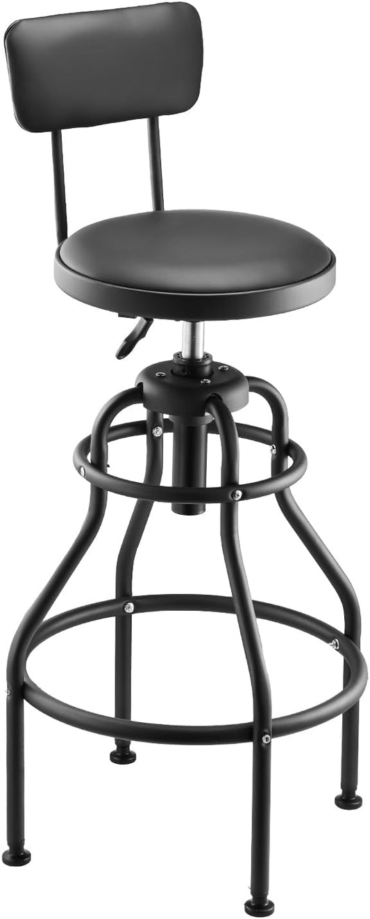 VEVOR Shop Stool with Backrest, Pneumatic Garage Seat/Work Stool with 300 lbs by VEVOR