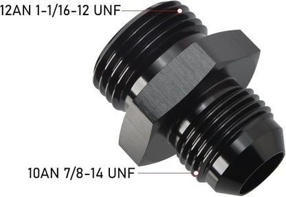 10AN Male Flare to 12AN ORB O-ring Boss Fuel Pump Rail Adapter Fitting Aluminum - Image 2