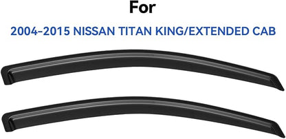 Window Visors Rain Guards for 2004-2015 Nissan Titan King Cab, Out-Channel - Image 3