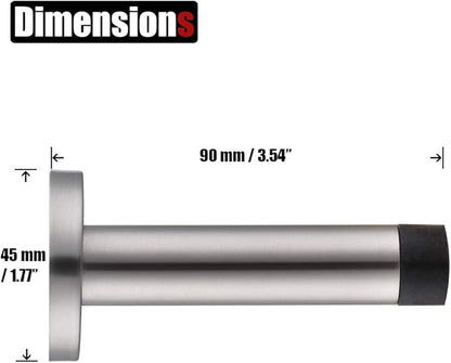 JQK Door Stopper White, 304 Stainless Steel Thicken 1mm Sound Dampening Door - Image 2