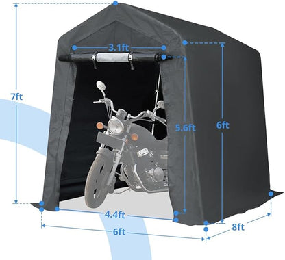 ADVANCE OUTDOOR 6x8 ft Outdoor Portable Storage Shelter Shed - Image 5