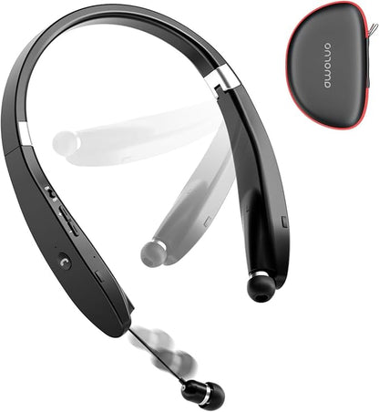AMORNO Foldable Bluetooth Headphones Wireless Neckband Headset by AMORNO