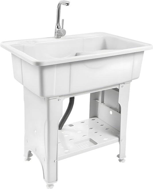 Freestanding Utility Sink Plastic Laundry Tub Sink by Unknown