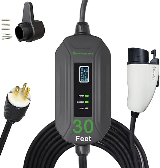 PRIMECOM Level 2 EV Charger 220/240V, 30ft & 50ft, Portable EVSE Electric by PRIMECOMTECH