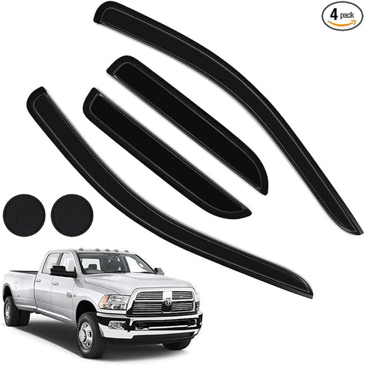 Rain Guards for Dodge Ram 1500 2002-2008 + Dodge Ram 2500 3500 Quad Cab by LETINGFAR