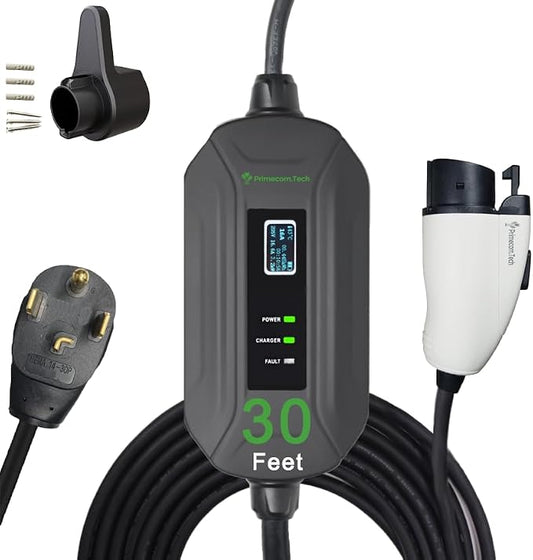 PRIMECOM Level 2 EV Charger 220/240V, 30ft & 50ft, Portable EVSE Electric by PRIMECOMTECH