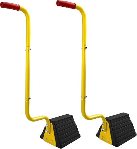 2 Pack Heavy Duty Rubber Wheel Chock by HOXWELL
