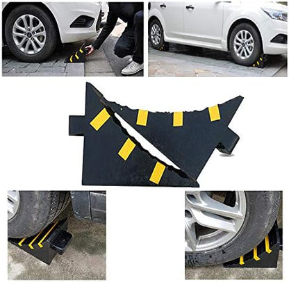 RELIANCER 2 Pack Wheel Chocks Heavy Duty Extra Large Industrial Rubber Wheel - Image 7