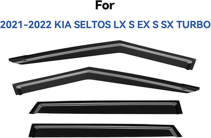 Window Visors Rain Guards for 2021 2022 2023 2024 2025 Kia Seltos, Out-Channel - Image 2