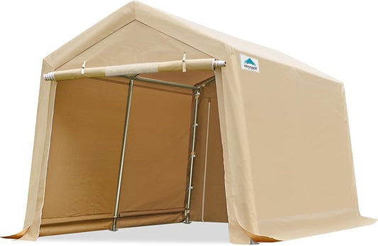 ADVANCE OUTDOOR 8x14 ft Steel Metal Peak Roof Portable Garage Shelter Storage by ADVANCEOUTDOOR