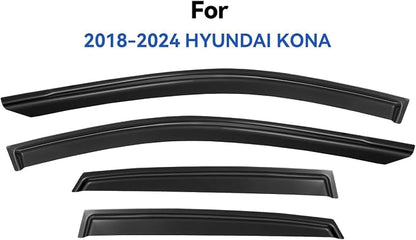 Window Visors Rain Guards for 2018-2023 Hyundai Kona, Out-Channel Window Vent - Image 2