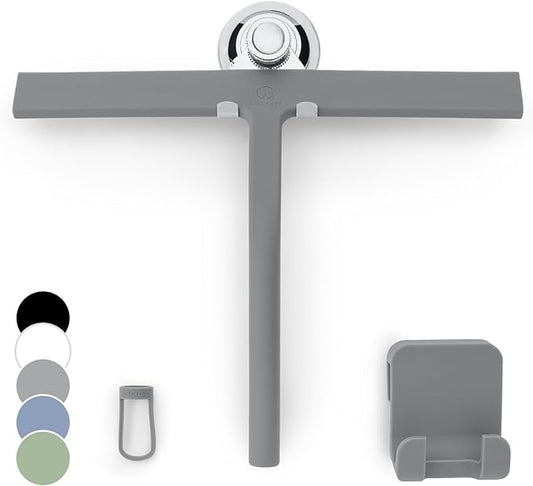 GÜTEWERK Shower Squeegee for Glass Doors, Silicone Window Squeegee, Bathroom by G%C3%9CTEWERK