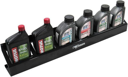 Pit Posse 304BK Six Quart Oil Can Rack Holder 32" Caddy Wall Hanger Aluminum - Image 2