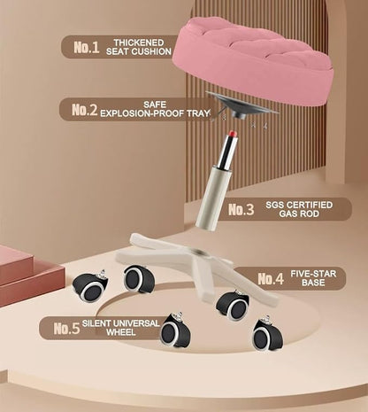 Small Chair Round Rolling Stool - Image 6