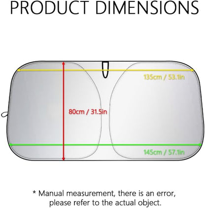 Car Windshield Sun Shade, Foldable Reflective Sun Visor, Sun Heat and UV Rays - Image 2
