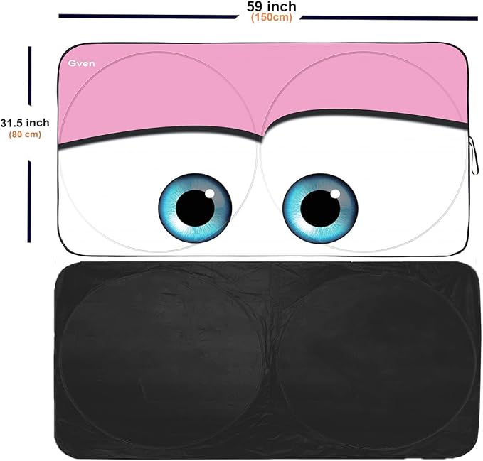 Gven Car Sun Shade Windshield The Original Patented Eyes Pink Car Accessories - Image 2