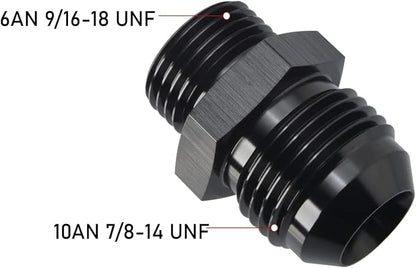 10AN Male Flare to 6AN ORB O-ring Boss Fuel Pump Rail Adapter Fitting Aluminum - Image 2