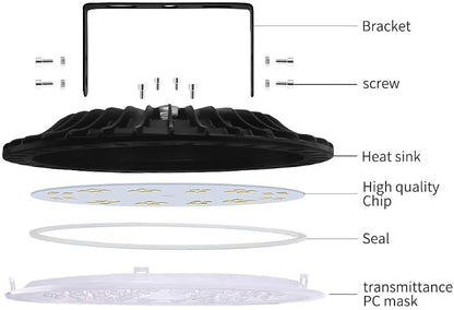 Viugreum 10 Pack 200W UFO LED High Bay Light, 20000LM 6500K Daylight White LED - Image 2