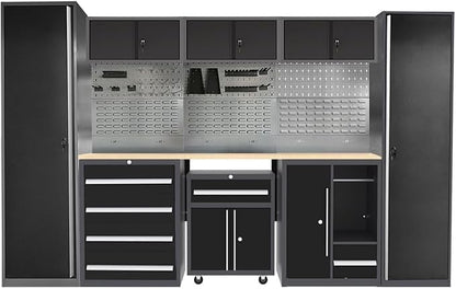 JZD Metal Garage Tool Cabinet Set, Heavy Duty, Included Rolling Chest, by JZD