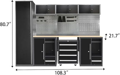 JZD Heavy Duty Metal Garage Shop Tool Storage Cabinet System, No Wall Mounting - Image 2