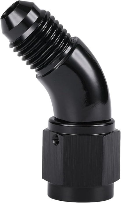 45 Degree 4AN Male to 4AN Female Swivel Full Flow Fitting Adapter Coupler by Podavelle