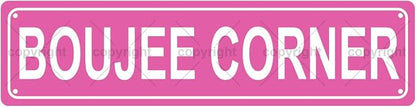 BOUJEE CORNER Space Metal Tin Street Sign Bar Cafe Garage Cave Home Room Wall by Unknown