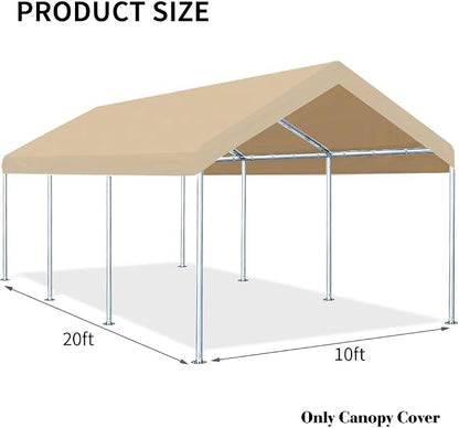 Rutile 10'x20' Carport Canopy ONLY Tent Garage Replacement Top Tarp Car Shelter - Image 4