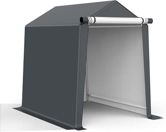 6x8FT Outdoor Storage Shelter Carport, Portable Shelter Heavy Duty Storage Shed by Raxmolo
