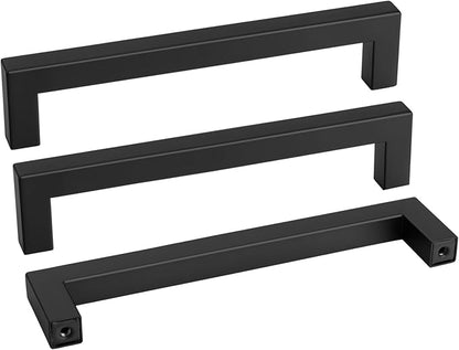 goldenwarm 50 Pack 7-1/2in Black Square Bar Cabinet Pull Drawer Handle by goldenwarm