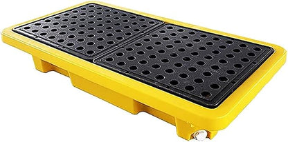 2 Drum Containment Spill Pallet, Polyethylene Low Profile Paint Bucket Tray by PFCDZDU