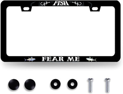 Fish License Plate Frame Fish Fear Me License Plate Holder by RNKATIH
