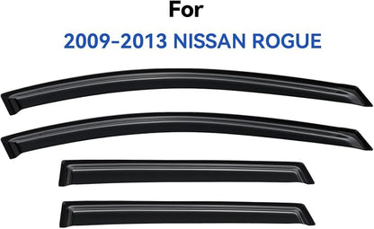 Window Visors Rain Guards for 2009 2010 2011 2012 2013 Nissan Rogue, - Image 2