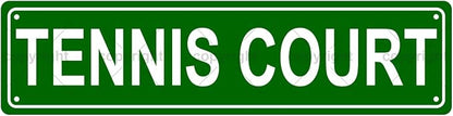 TENNIS COURT Space Metal Tin Street Sign Bar Cafe Garage Cave Home Room Wall by Unknown