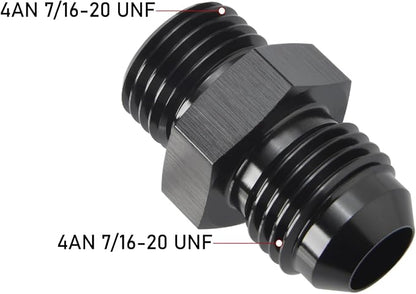 4AN Male Flare to 4AN ORB O-ring Boss Fuel Pump Rail Adapter Fitting Aluminum - Image 2