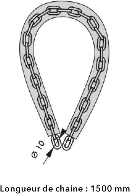Heavy-Duty Chain Lock – 3.94ft Hardened Steel, 10mm Cut-Resistant Links - Image 7