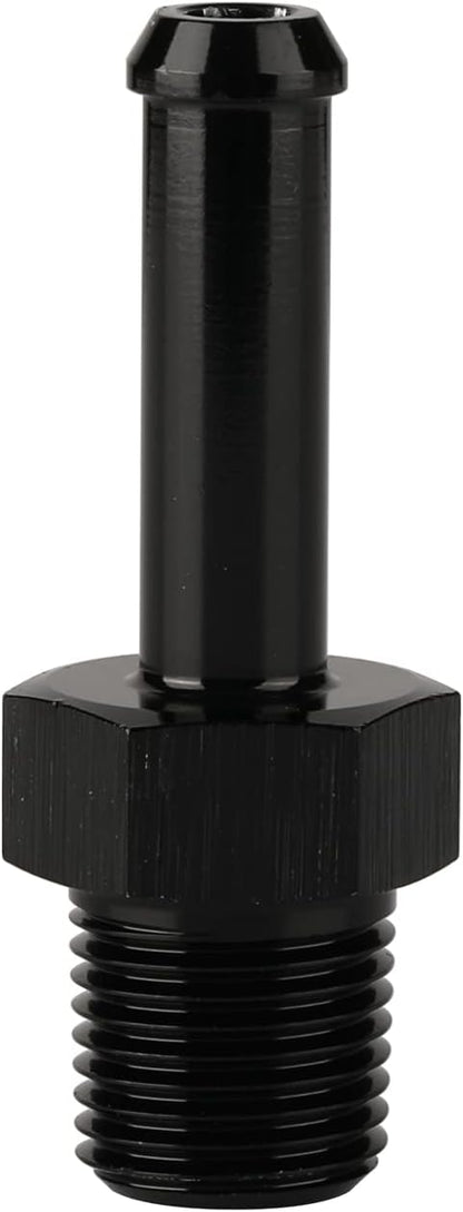 1/8 NPT Male to 1/4" Hose Barb Fitting Adapter Nipple Straight Aluminum Black - Image 3