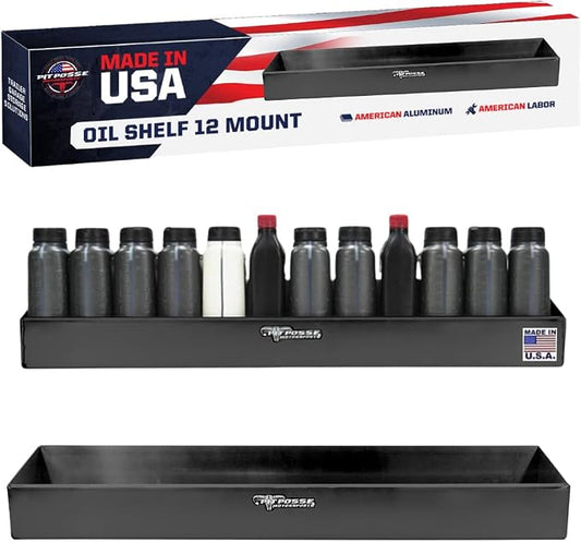 Pit Posse 443BK Oil Shelf 12 Quart Bottle Holder Storage Organizer Caddy 32" | by PITPOSSEMOTORSPORTS