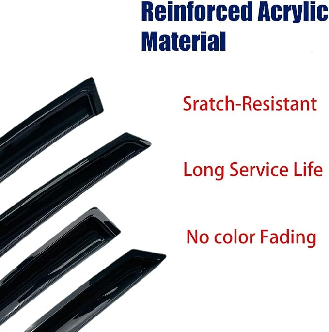 94059 Side Window Visors Wind Vent Deflector, 2008-2011 Mazda Tribute, - Image 2