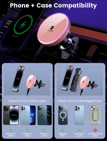 MOKPR for Magnetic Car Mount Charger-15W Wireless Car Charger-Magnetic Car - Image 3