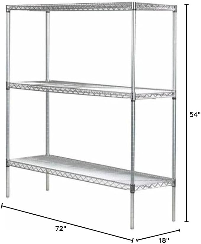 Omega 18" Deep x 72" Wide x 54" High 3 Tier Gray Starter Shelving Unit - Image 3