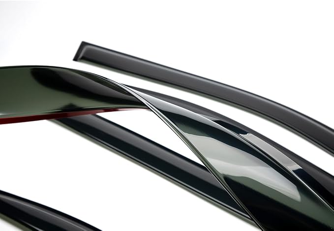 4pcs Out-Channel Tape On Side Wind Vent Deflector, Dark Smoke Sun Rain Guard - Image 7